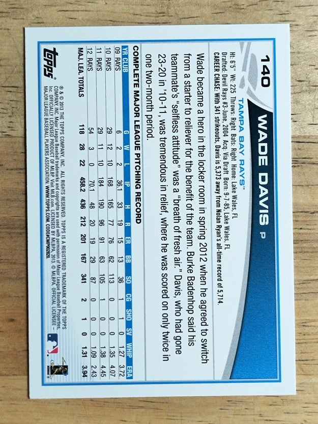 2013 Topps #140 Wade Davis
