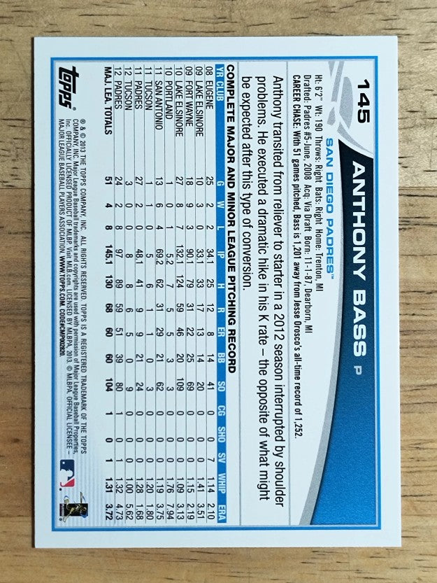 2013 Topps #145 Anthony Bass
