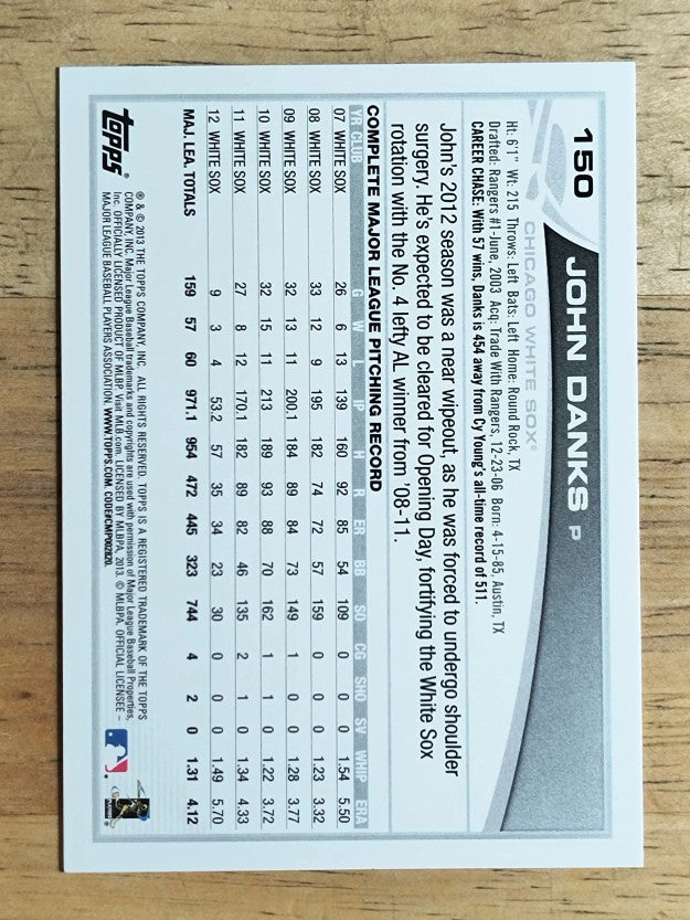 2013 Topps #150 John Danks