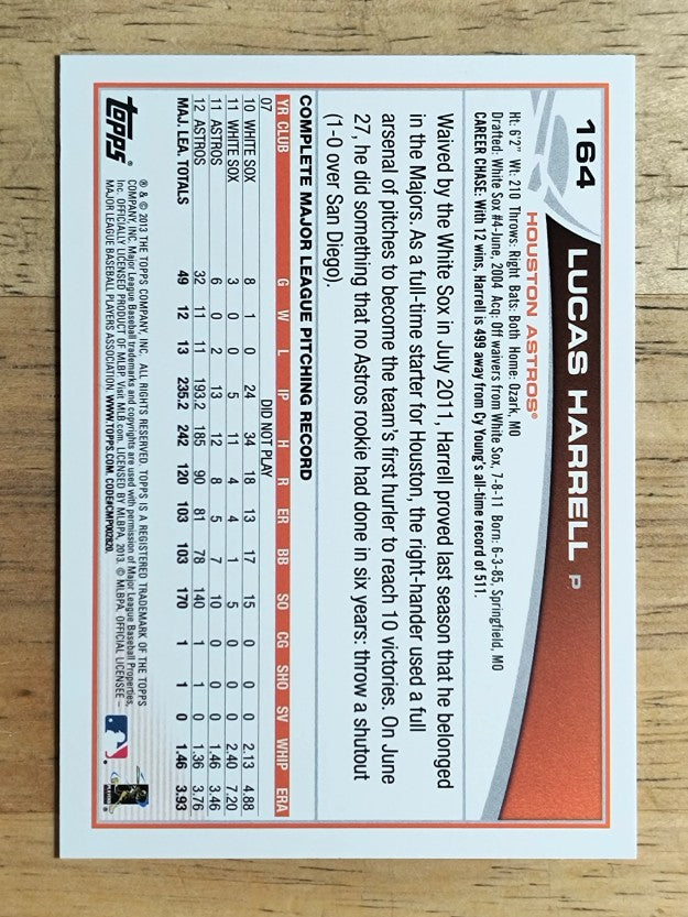 2013 Topps #164 Lucas Harrell