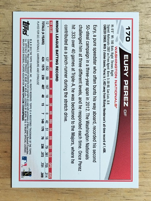 2013 Topps #170 Eury Perez RC