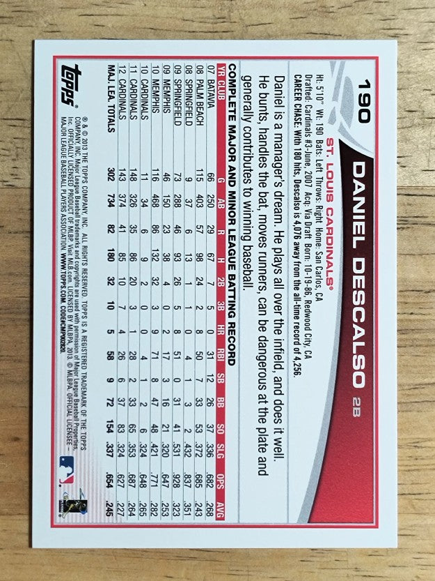2013 Topps #190 Daniel Descalso