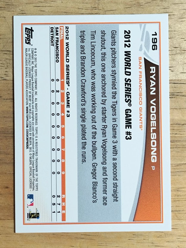 2013 Topps #196 Ryan Vogelsong