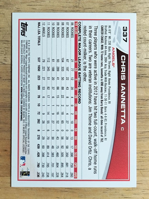 2013 Topps #337 Chris Iannetta