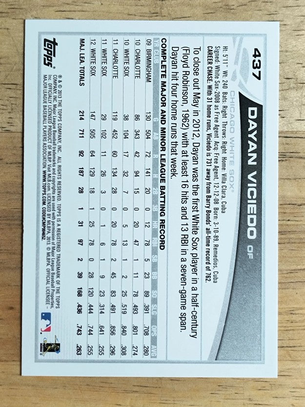 2013 Topps #437 Dayan Viciedo