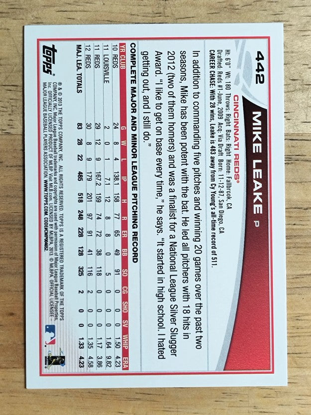 2013 Topps #442 Mike Leake