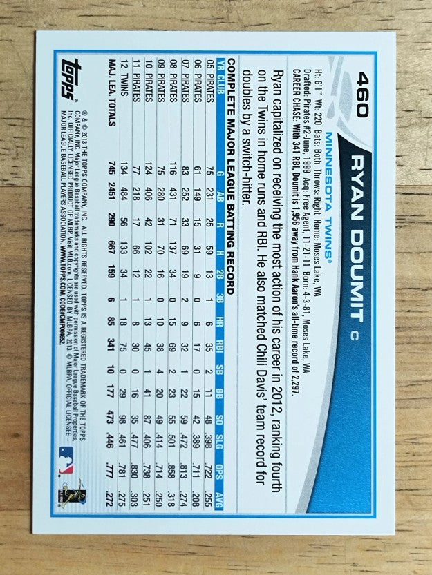 2013 Topps #460 Ryan Doumit