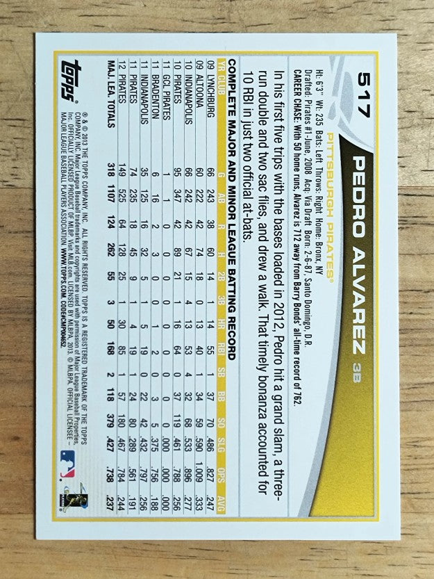 2013 Topps #517 Pedro Alvarez