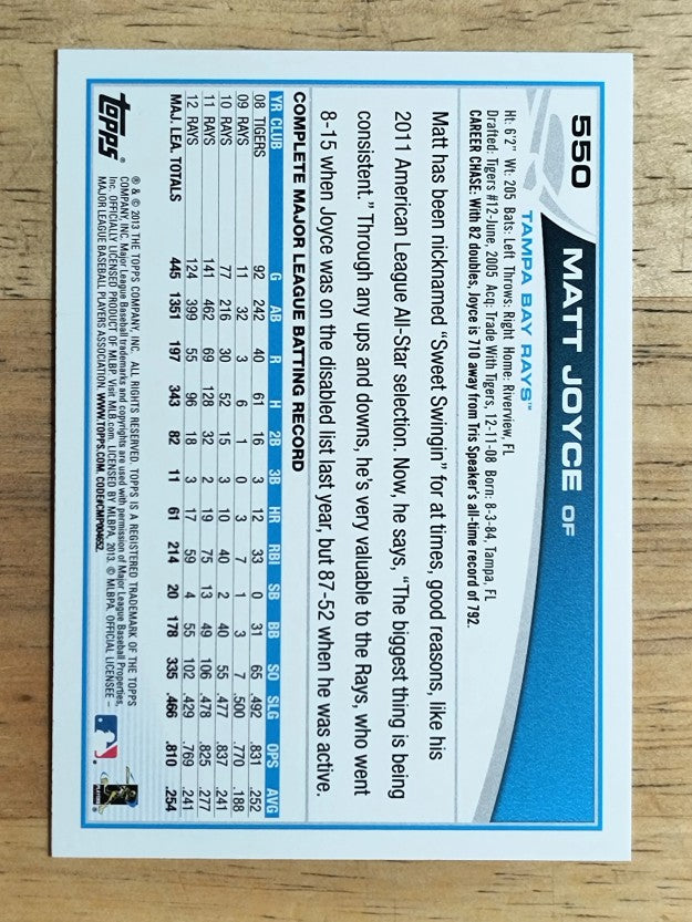 2013 Topps #550 Matt Joyce