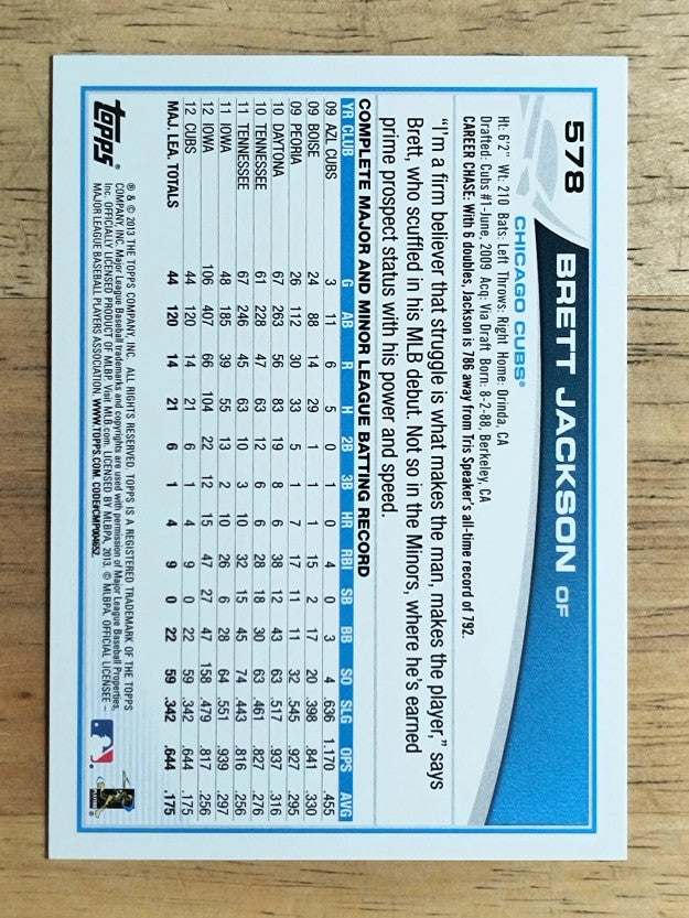 2013 Topps #578 Brett Jackson