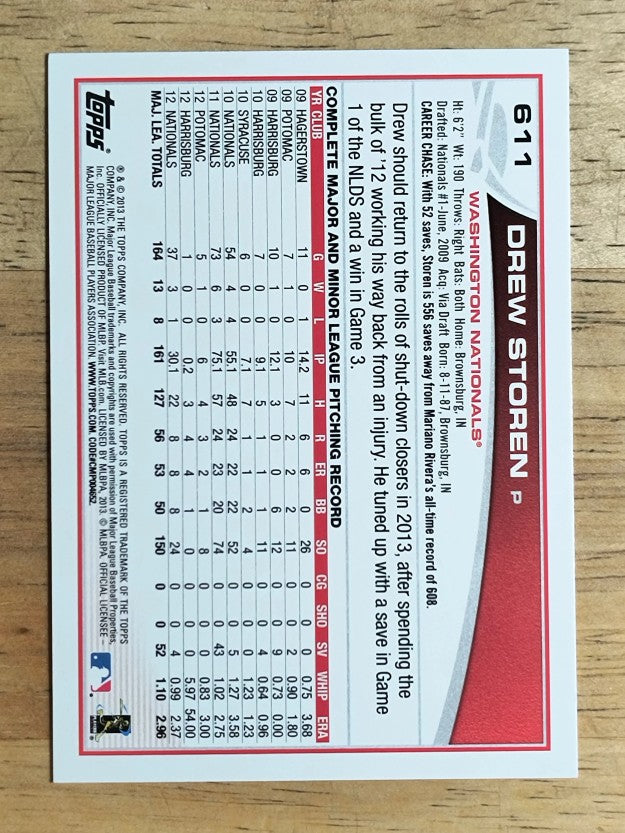 2013 Topps #611 Drew Storen