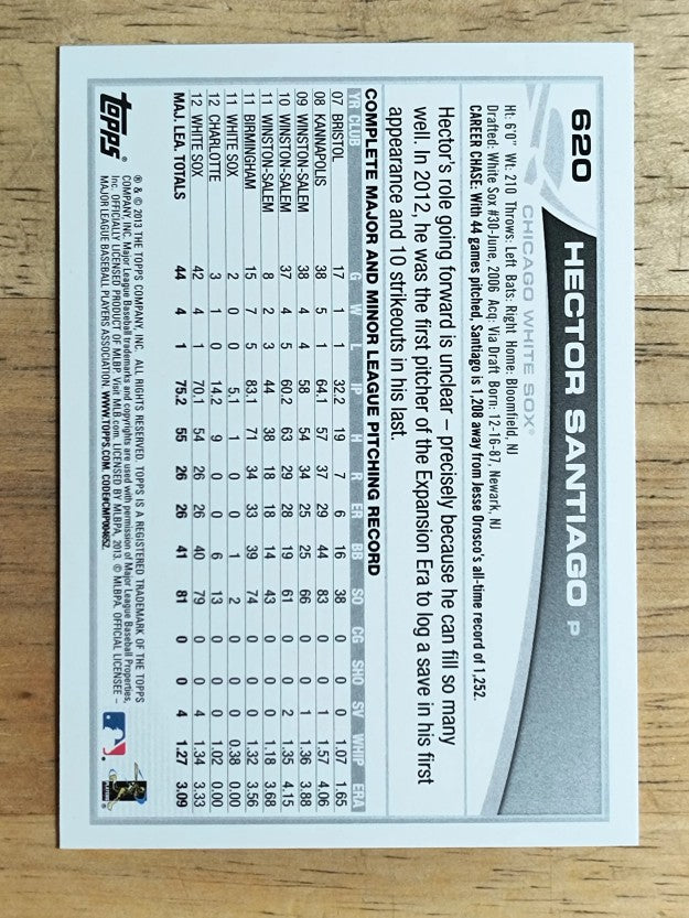 2013 Topps #620 Hector Santiago