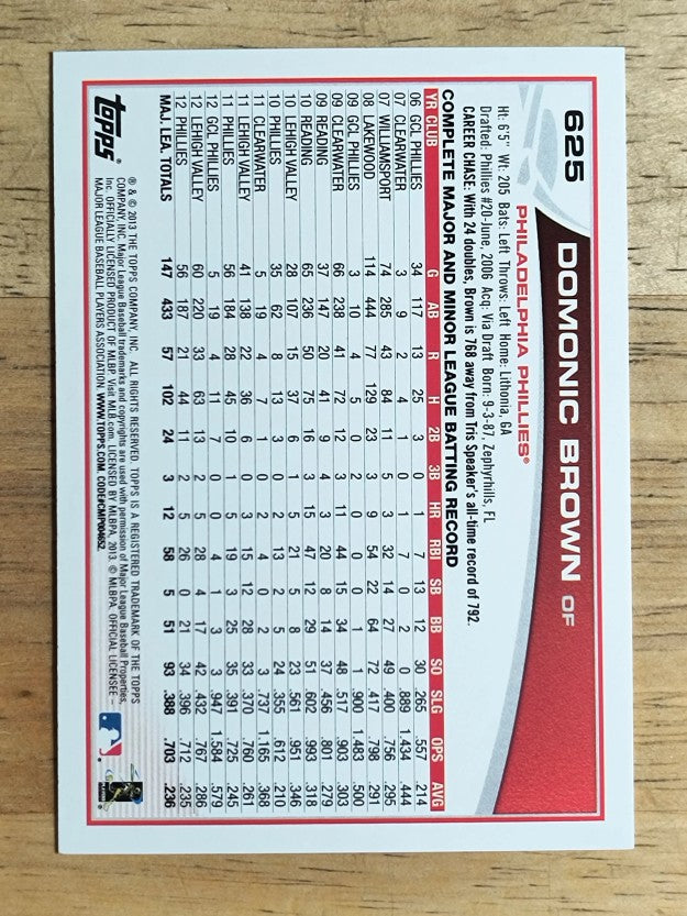 2013 Topps #625 Domonic Brown