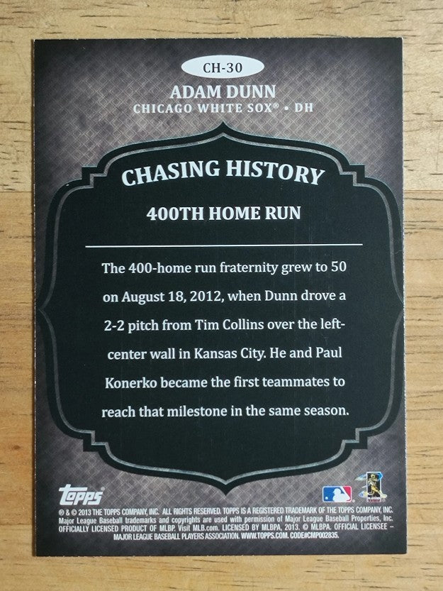 2013 Topps Chasing History #CH30 Adam Dunn