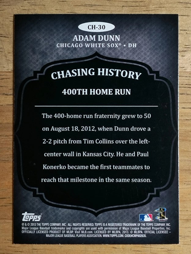 2013 Topps Chasing History Holofoil Gold #CH30 Adam Dunn