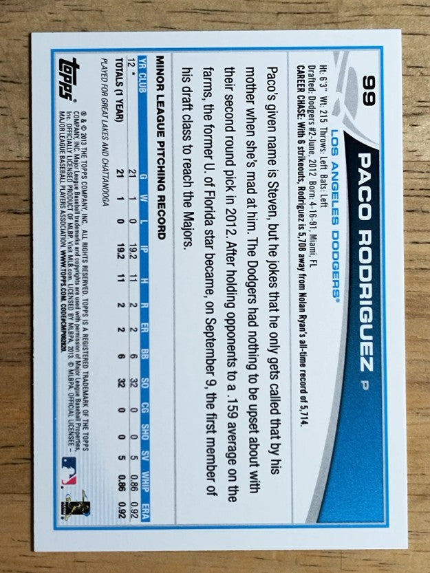 2013 Topps Wal-Mart Blue Border #99 Paco Rodriguez