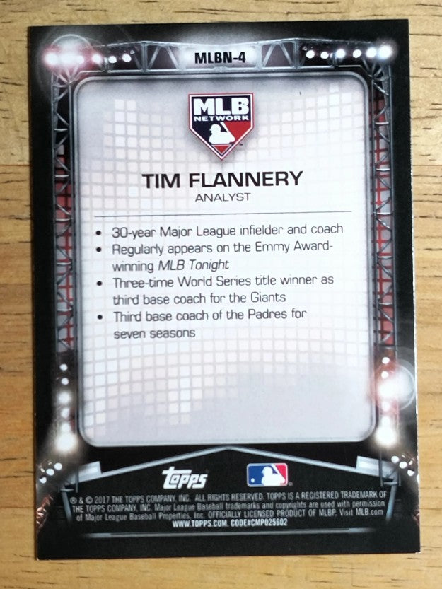 2017 Topps MLB Network #MLBN4 Tim Flannery UPD