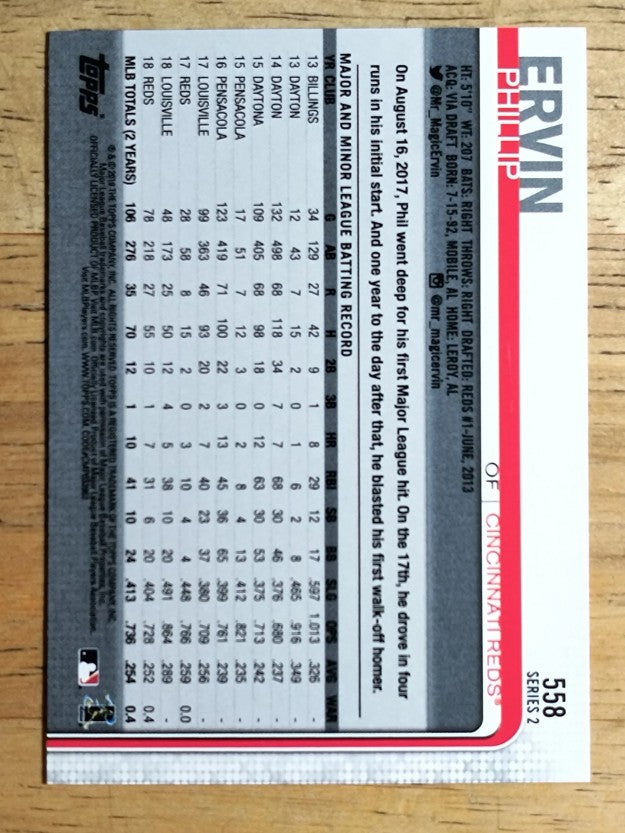 2019 Topps #558 Phillip Ervin