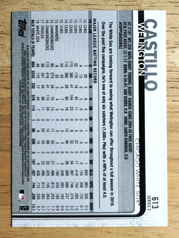 2019 Topps #613 Welington Castillo