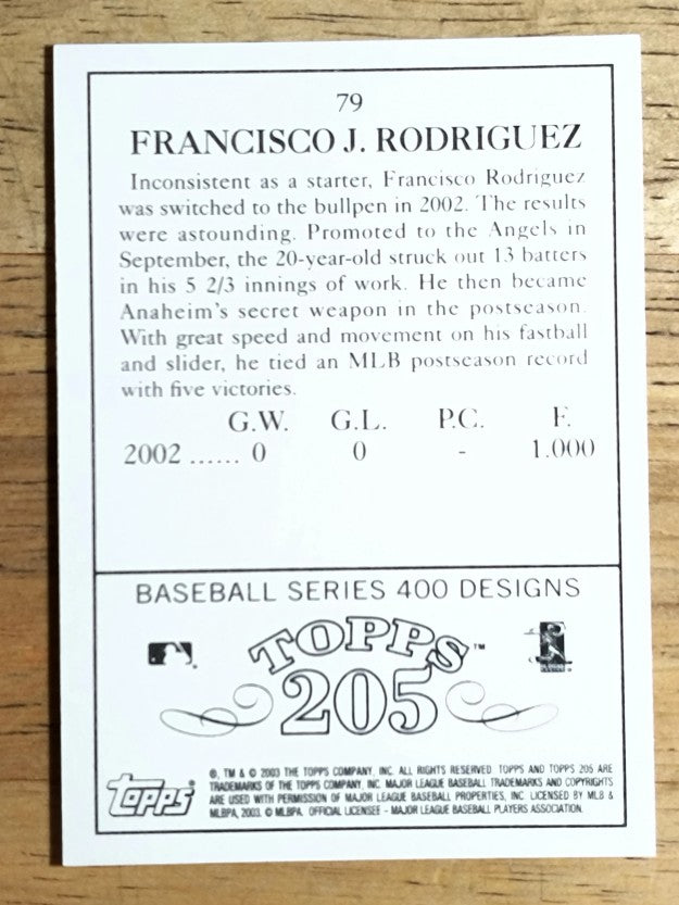 2003 Topps 205 #79 Francisco Rodriguez