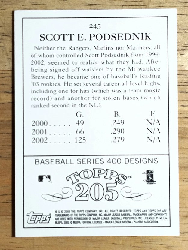 2003 Topps 205 #245 Scott Podsednik