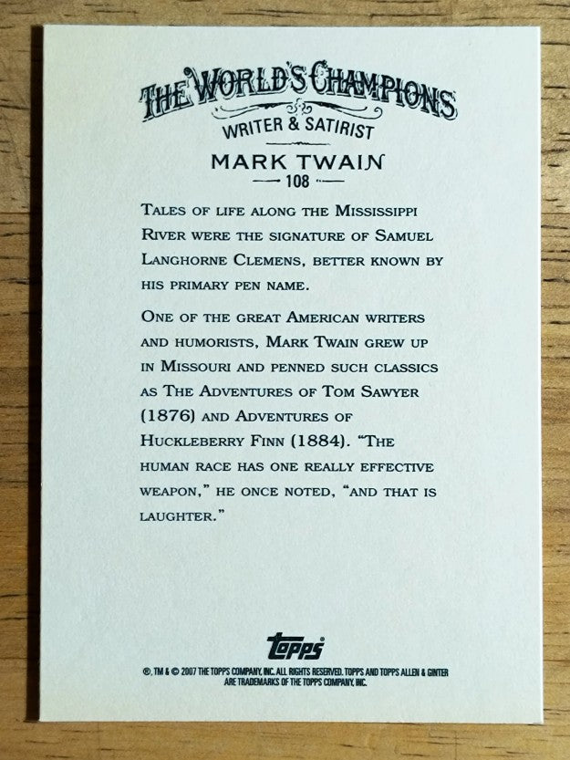 2007 Topps Allen and Ginter #108 Mark Twain