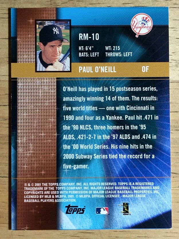 2002 Topps Ring Masters #RM10 Paul O'Neill