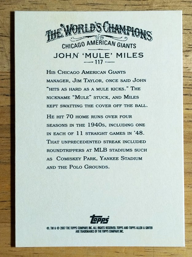 2007 Topps Allen and Ginter #117 John Miles