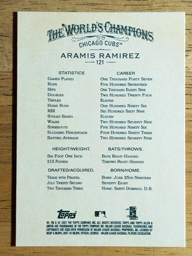 2007 Topps Allen and Ginter #121 Aramis Ramirez