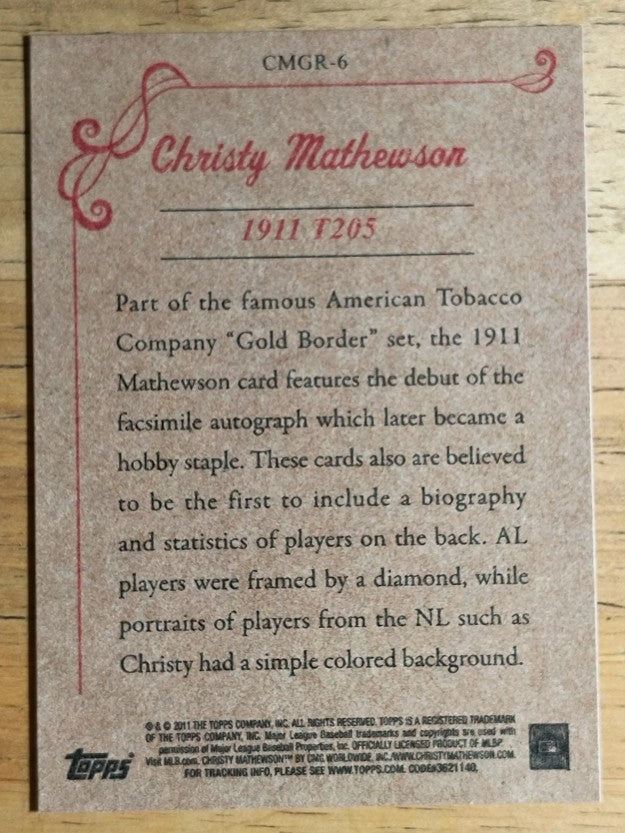2011 Topps CMG Reprints #CMGR6 Christy Mathewson