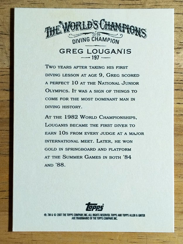2007 Topps Allen and Ginter #197 Greg Louganis