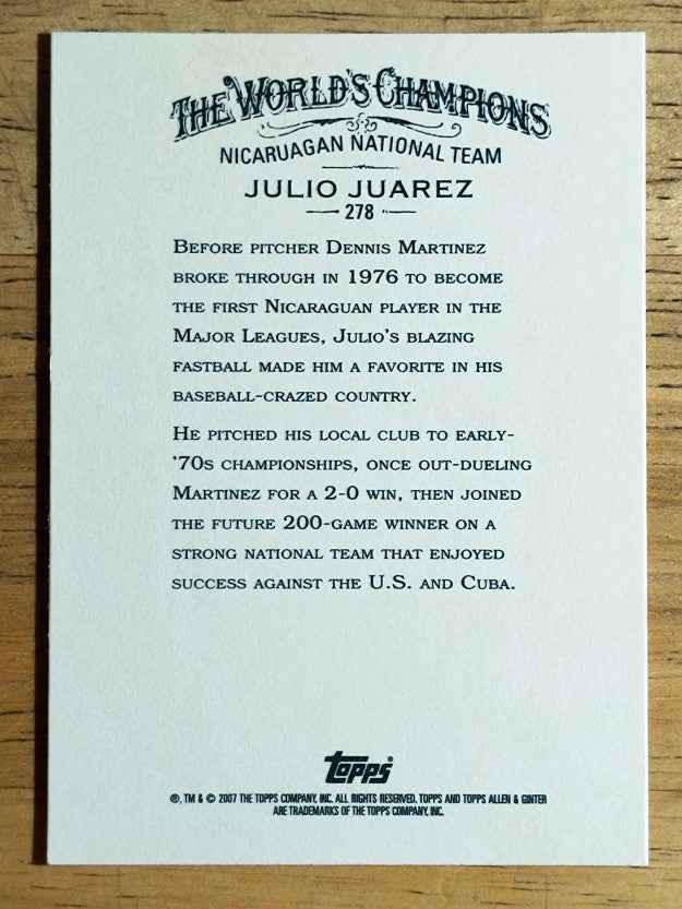 2007 Topps Allen and Ginter #278 Julio Juarez