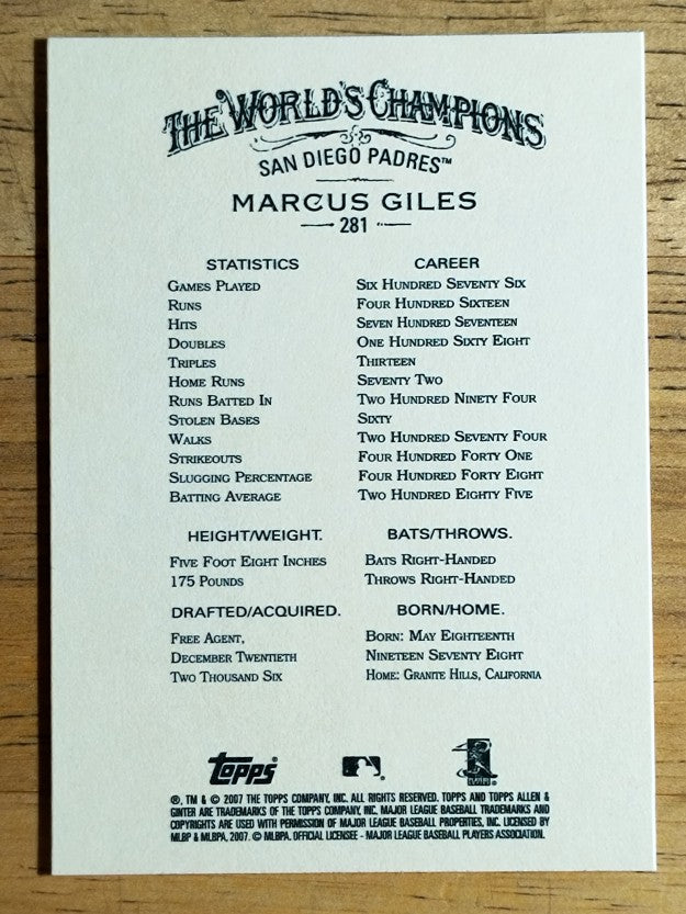2007 Topps Allen and Ginter #281 Marcus Giles
