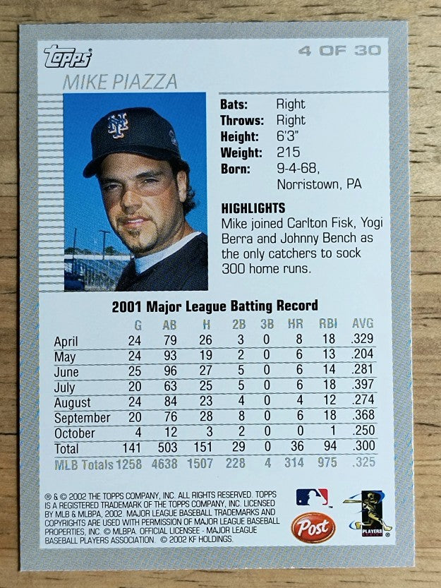 2002 Post #4 Mike Piazza