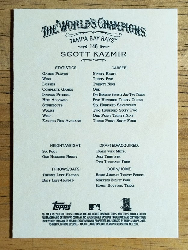2008 Topps Allen and Ginter #146 Scott Kazmir