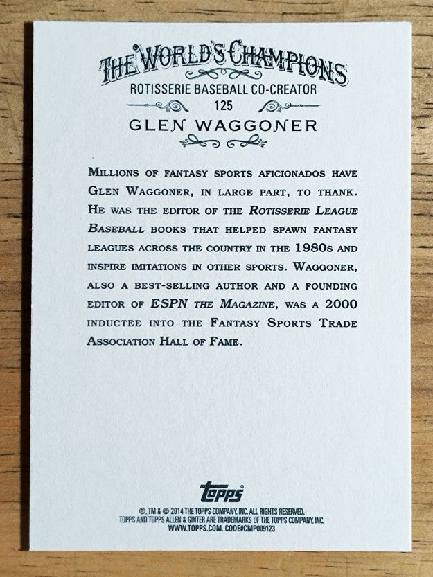 2014 Topps Allen and Ginter #125 Glen Waggoner