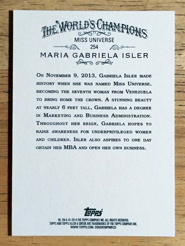 2014 Topps Allen and Ginter #254 Maria Gabriela Isler