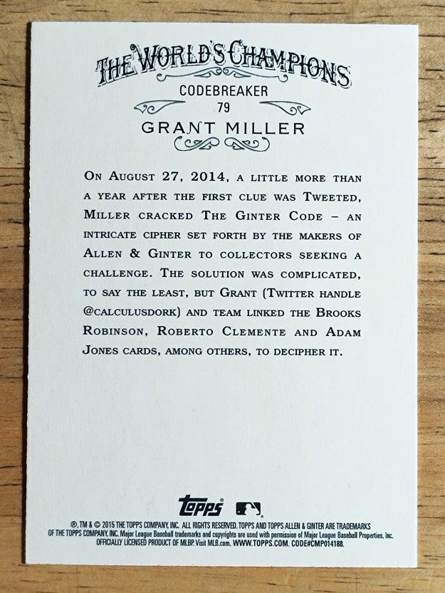 2015 Topps Allen and Ginter #79 Grant Miller
