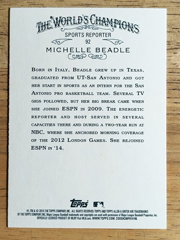 2015 Topps Allen and Ginter #92 Michelle Beadle