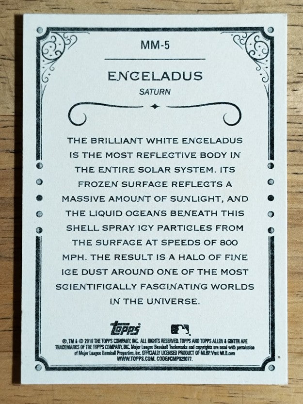 2018 Topps Allen and Ginter Magnificent Moons #MM5 Enceladus - Saturn