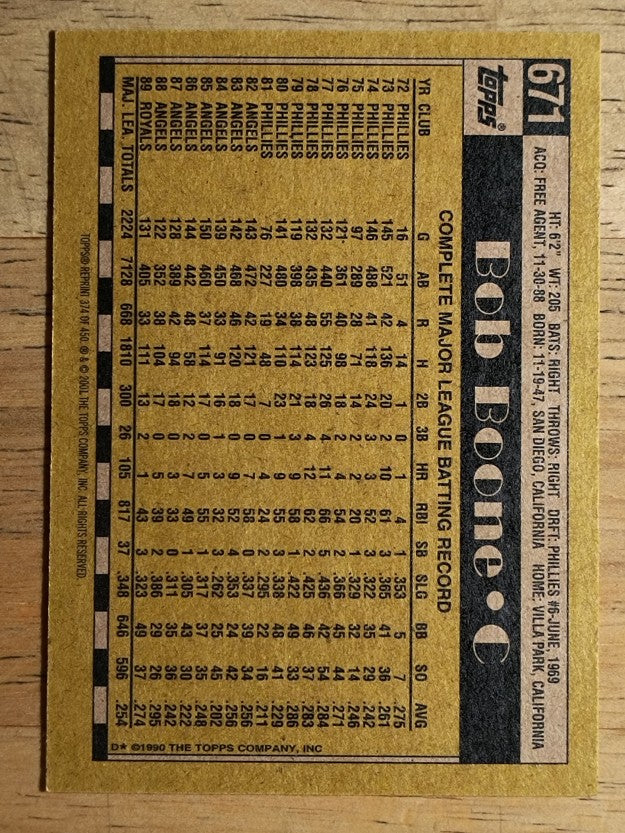 2001 Topps Archives #374 Bob Boone 90