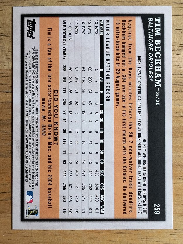2018 Topps Big League #259 Tim Beckham