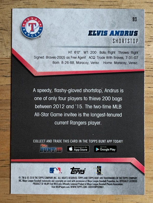 2016 Topps Bunt #93 Elvis Andrus