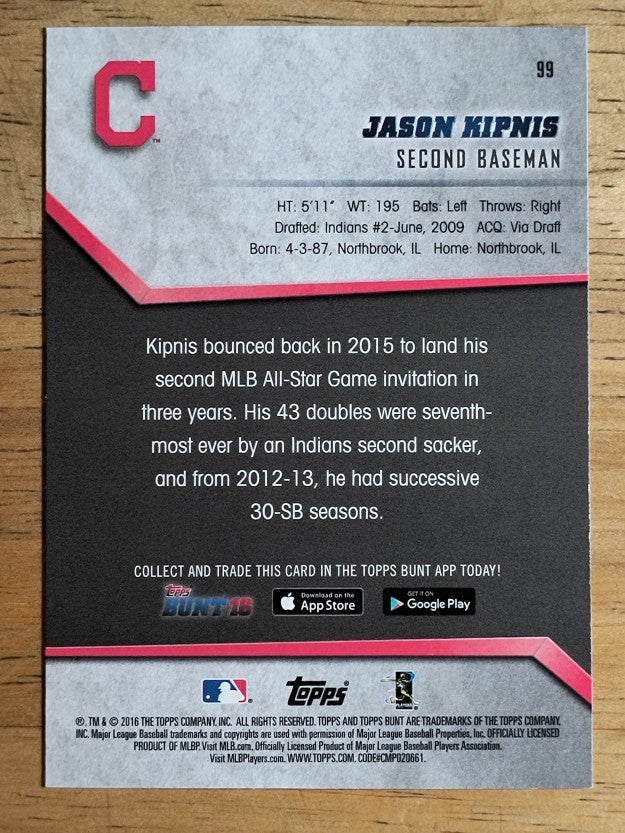2016 Topps Bunt #99 Jason Kipnis