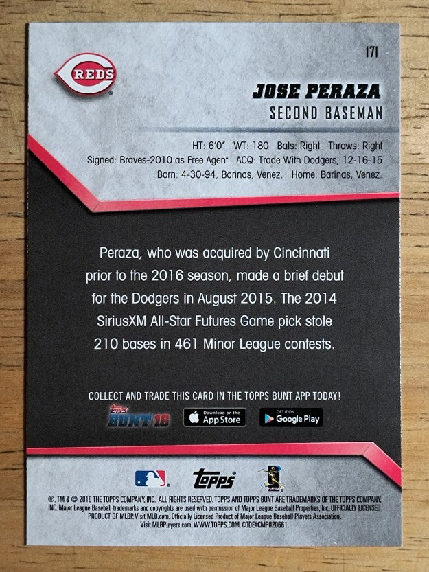 2016 Topps Bunt #171 Jose Peraza RC