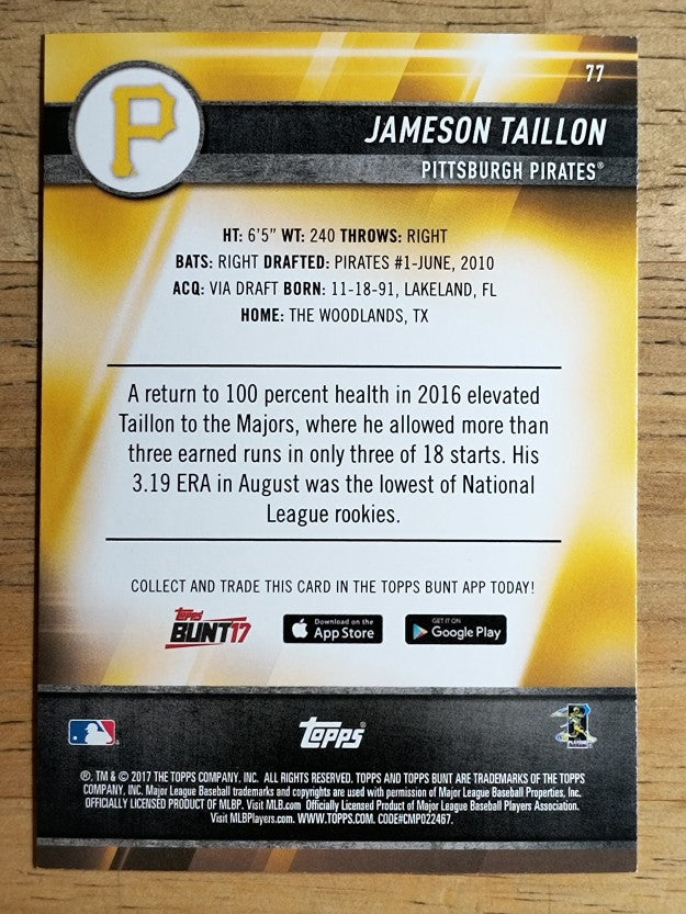 2017 Topps Bunt #77 Jameson Taillon