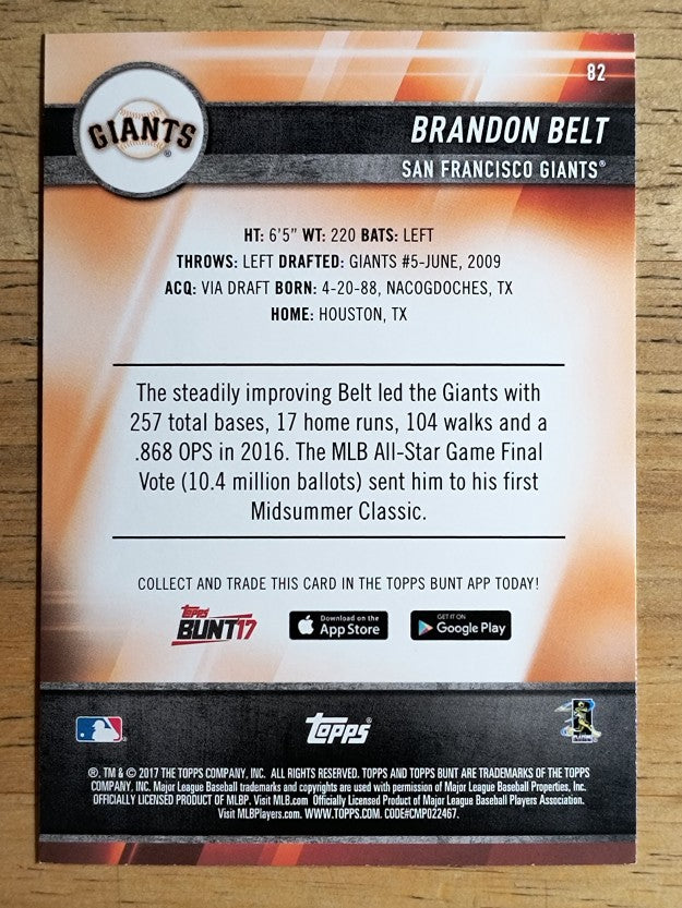 2017 Topps Bunt #82 Brandon Belt