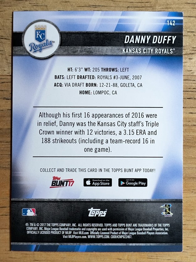 2017 Topps Bunt #142 Danny Duffy