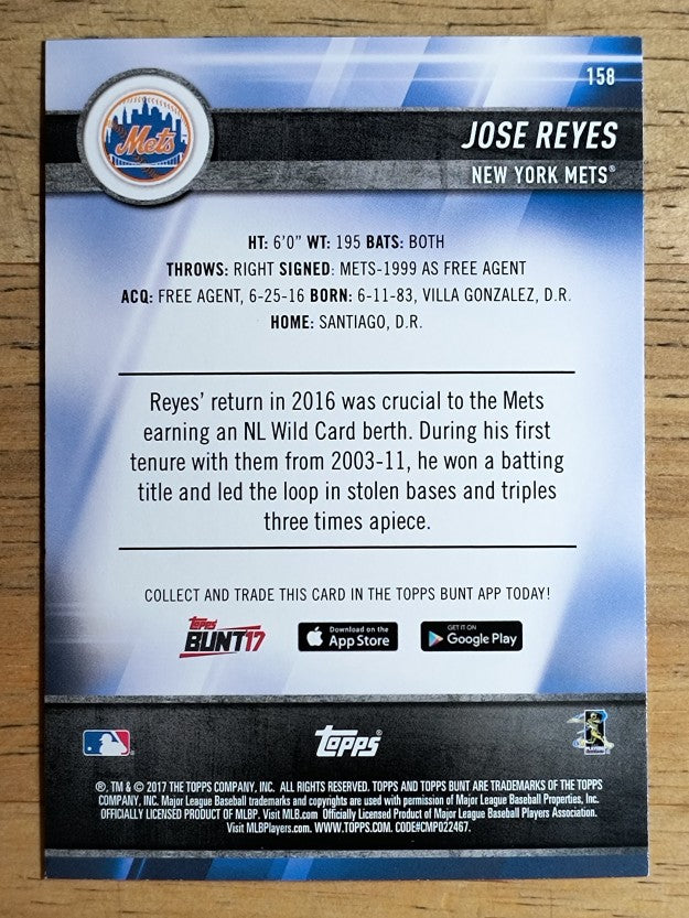 2017 Topps Bunt #158 Jose Reyes