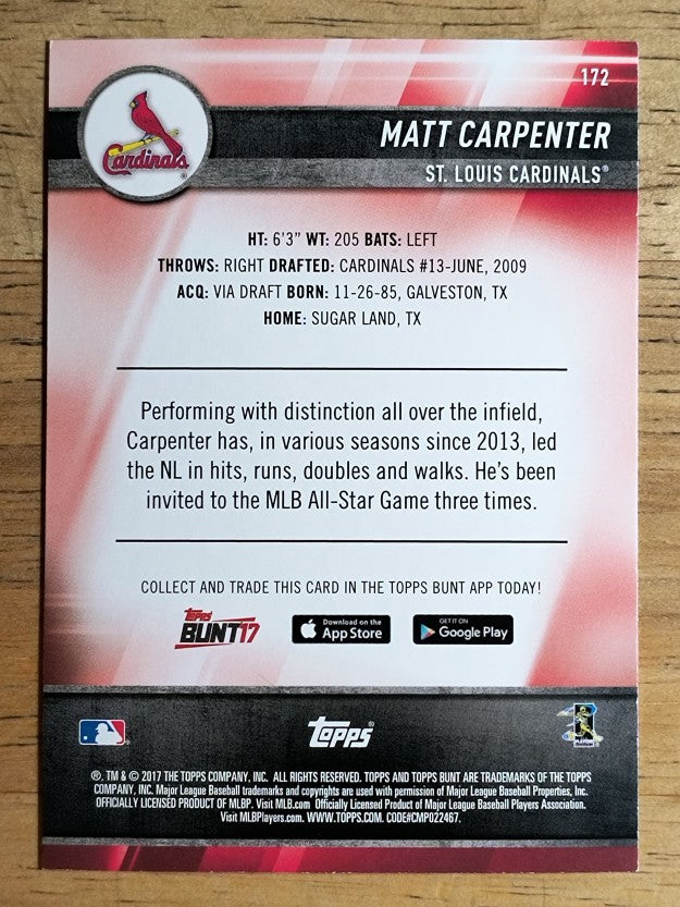 2017 Topps Bunt #172 Matt Carpenter